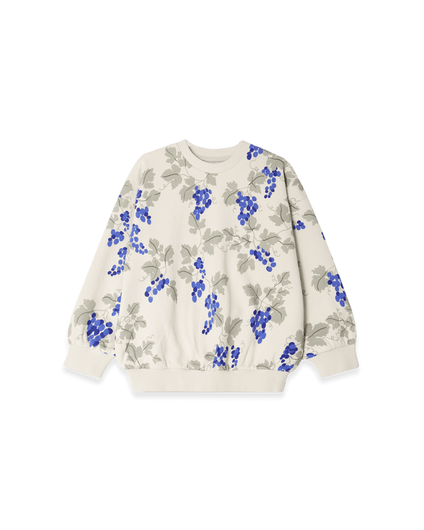 Oversized-Sweatshirt aus weicher Bio-Baumwolle mit handgezeichnetem Print, Rundhalsausschnitt, überschnittenen Schultern & Rippbündchen an Ärmeln und Saum.
