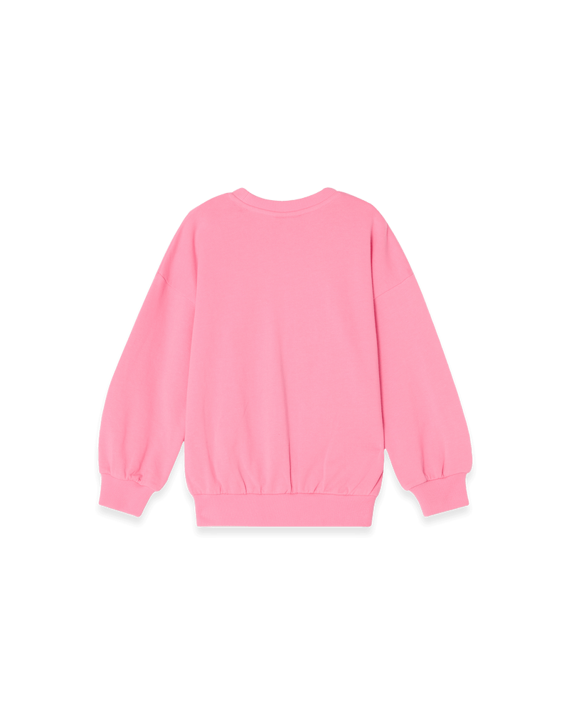 Oversized-Sweatshirt aus weicher Bio-Baumwolle mit handgezeichnetem Print, Rundhalsausschnitt, überschnittenen Schultern & Rippbündchen an Ärmeln und Saum.