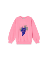 Oversized-Sweatshirt aus weicher Bio-Baumwolle mit handgezeichnetem Print, Rundhalsausschnitt, überschnittenen Schultern & Rippbündchen an Ärmeln und Saum.