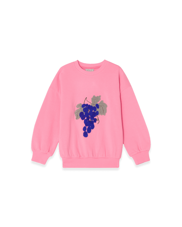 Oversized-Sweatshirt aus weicher Bio-Baumwolle mit handgezeichnetem Print, Rundhalsausschnitt, überschnittenen Schultern & Rippbündchen an Ärmeln und Saum.
