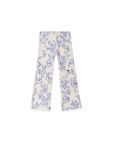 Flared Kinderleggings aus Bio-Baumwolle mit ausgestelltem Bein, handgezeichnetem Print und weichem, elastischem Bund – flach liegend fotografiert.