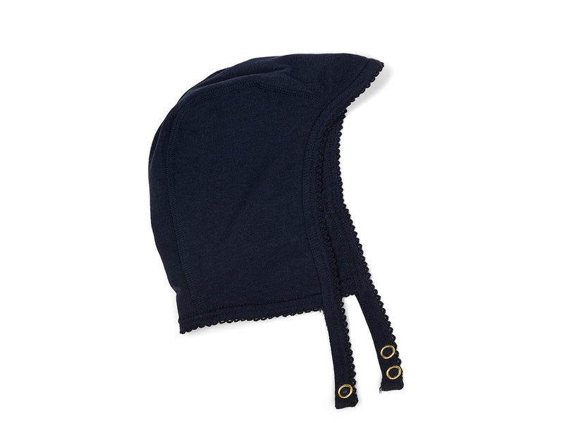 Nuuroo - Clara Jersey Bonnet, Babyhaube - "Black Iris" dunkelblau