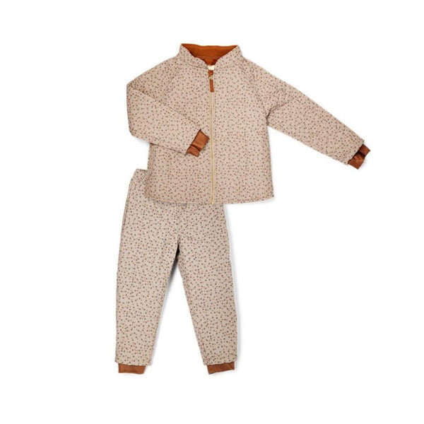 Thermo-Set aus recyceltem Polyester - Junior. So bleiben Kinder warm und windgeschützt mit dem nuuroo Thermoset aus 100% recyceltem Polyester. Das Thermoset ist ideal unter Regenkleidung.