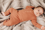 Lullaby Avenue - Pure Play Organic RIB Romper - Ginger Brown